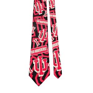 Ralph Marlin Indiana University Silk‎ Tie Red Black IU Hoosiers Vintage 1984 USA